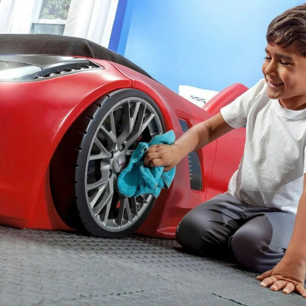 Step2 Corvette Convertible Toddler to Twin Bed with Working HeadLights Red - Picture 8 of 8
